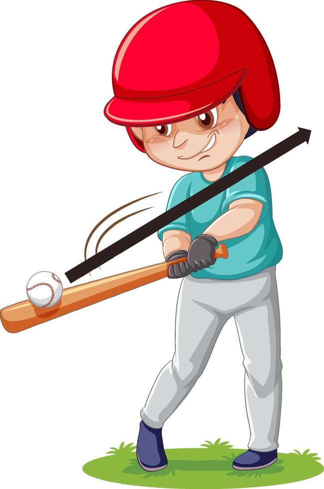 A man hitting baseball on white background vector