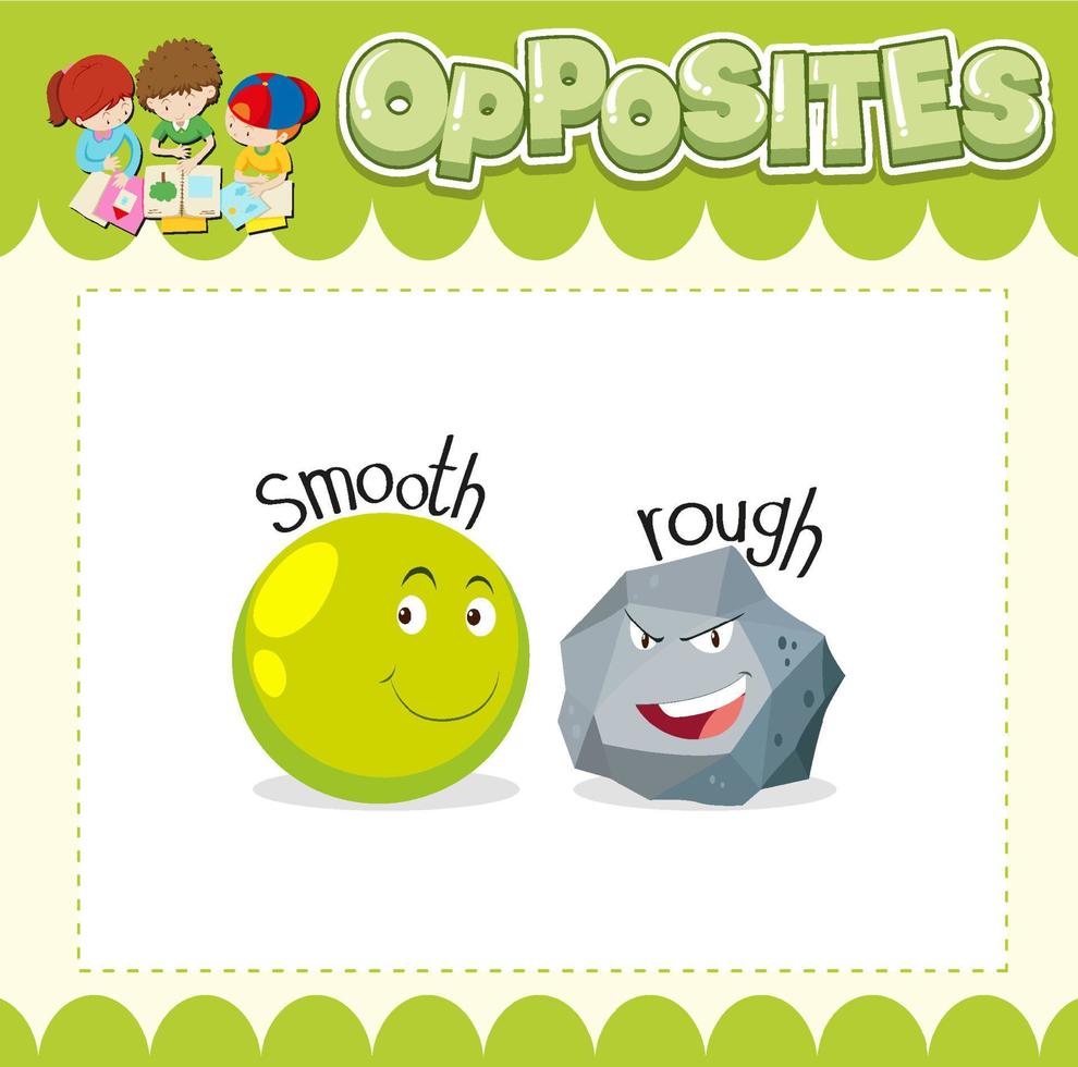 Education word card of English opposites word vector