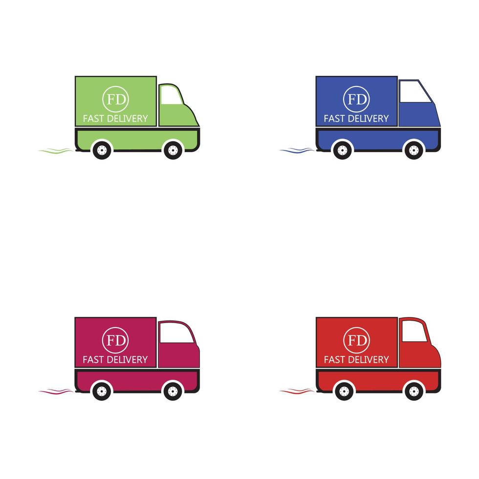 Ilustración de vector de icono de camión de entrega rápida