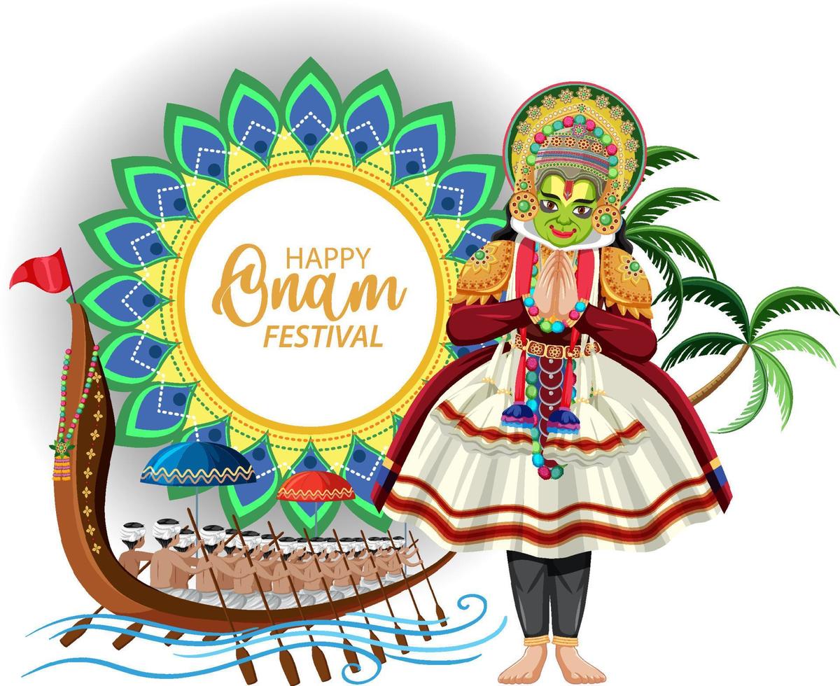 cartel del festival de la cosecha hindú onam vector