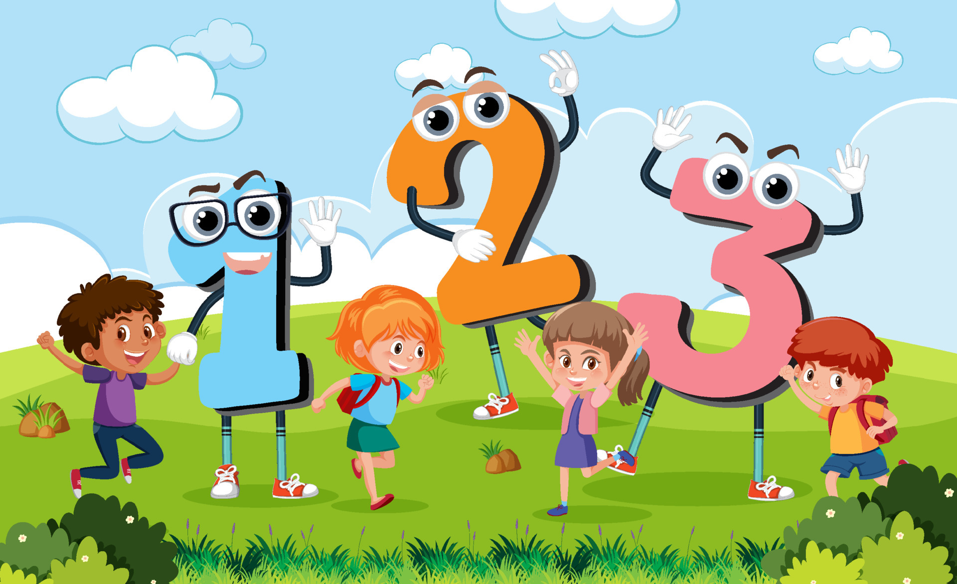 Cartoon kids with number 1 2 3 7109039 Vector Art at Vecteezy Cartoon kids with number 1 2 3 7109039 Vector Art at Vecteezy