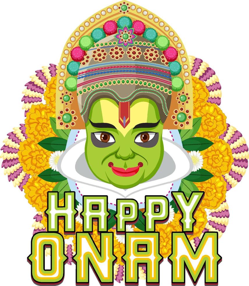 Onam Hindu harvest festival poster vector