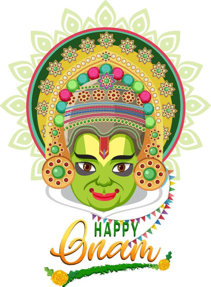 Onam Hindu harvest festival poster vector