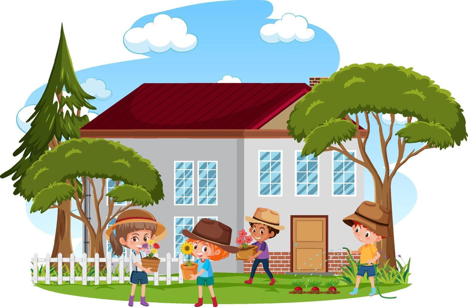 Isolated scene with people cartoon character vector