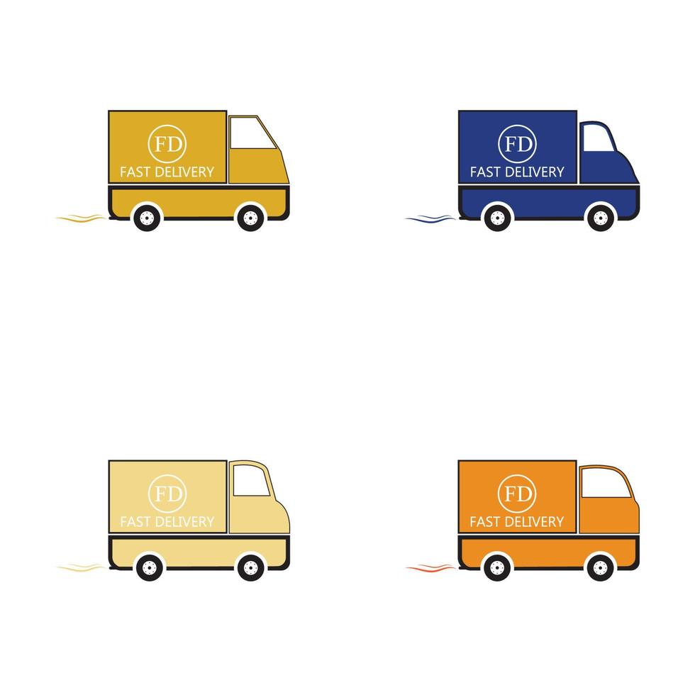 Ilustración de vector de icono de camión de entrega rápida