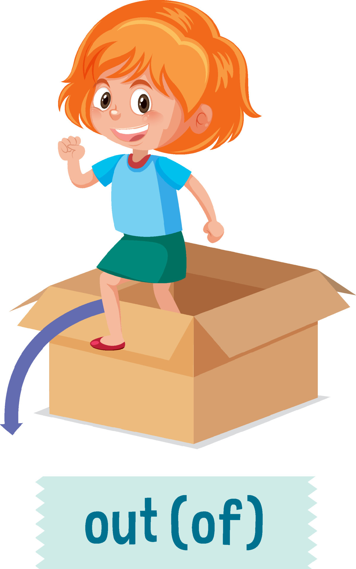 Preposition of place with cartoon girl and a box 7109300 Vector Art at Vecteezy Preposition of place with cartoon girl and a box 7109300 Vector Art at Vecteezy