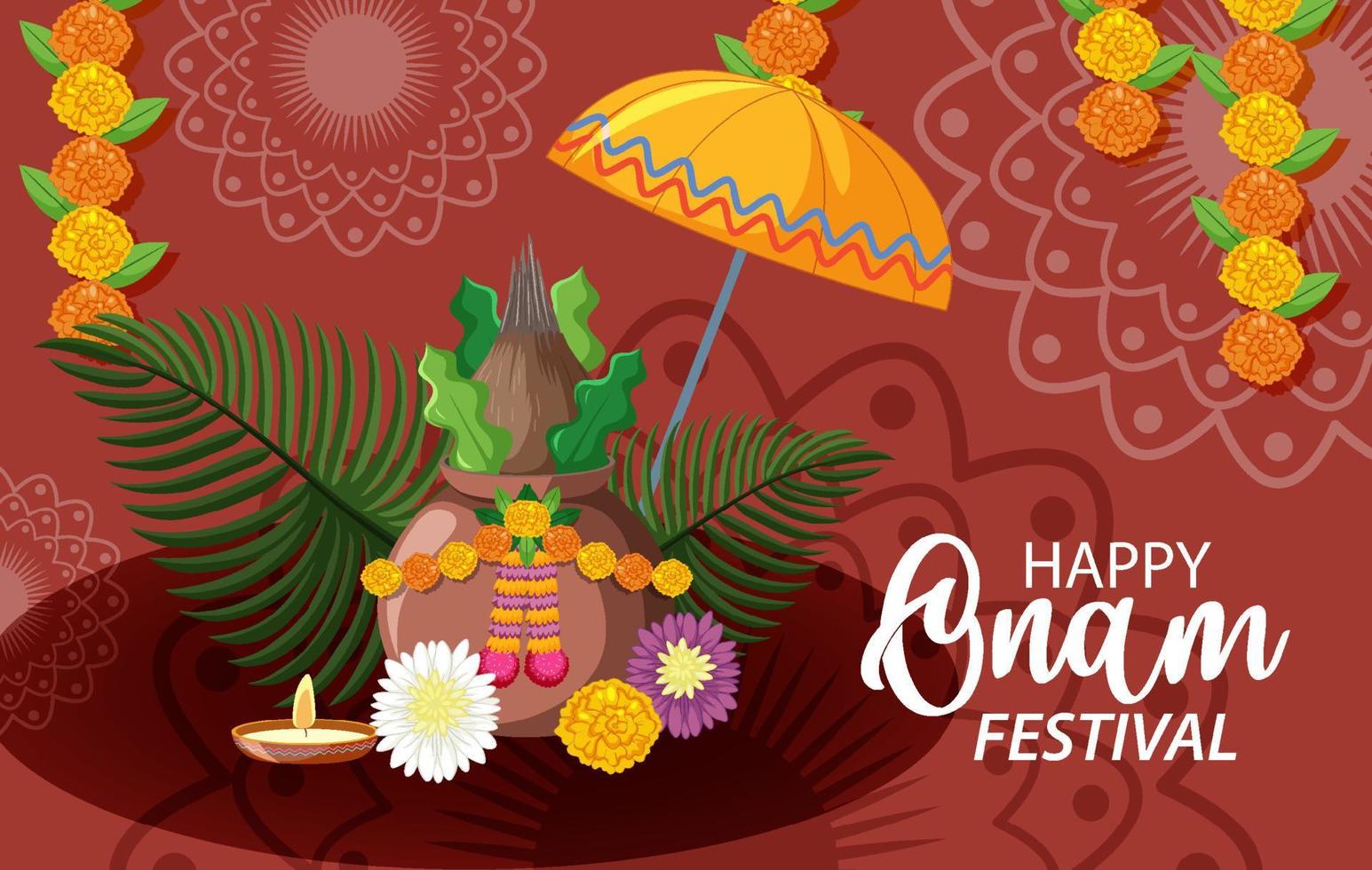 cartel del festival de la cosecha hindú onam vector