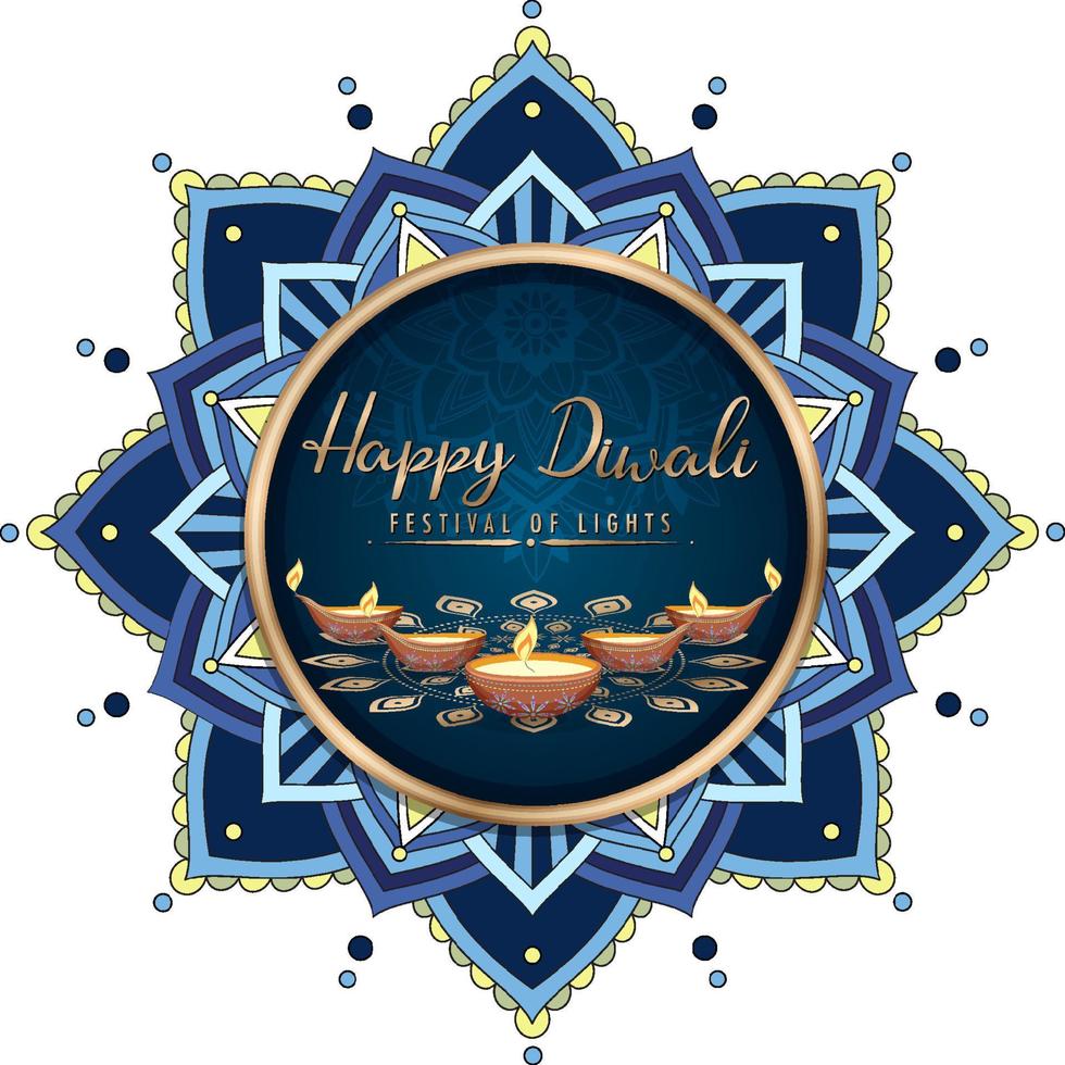 Happy Diwali festival of lights poster vector