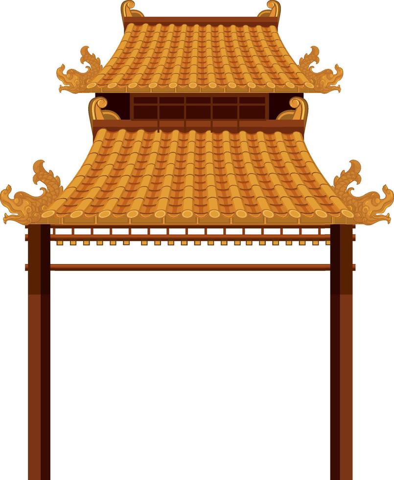 Chinese traditional architectures on white background vector