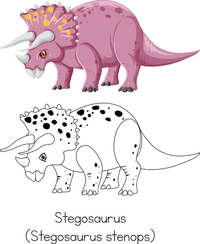 Dinosaur sketching of triceratops vector