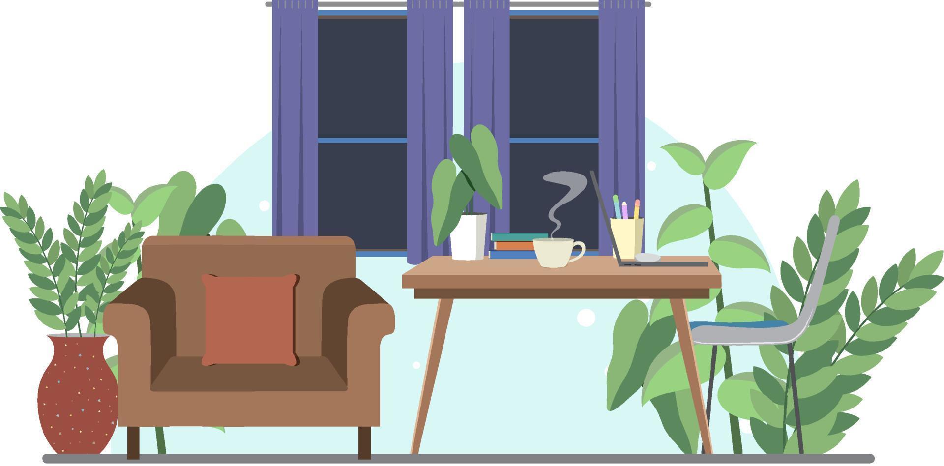 Workroom interior concept in flat design vector