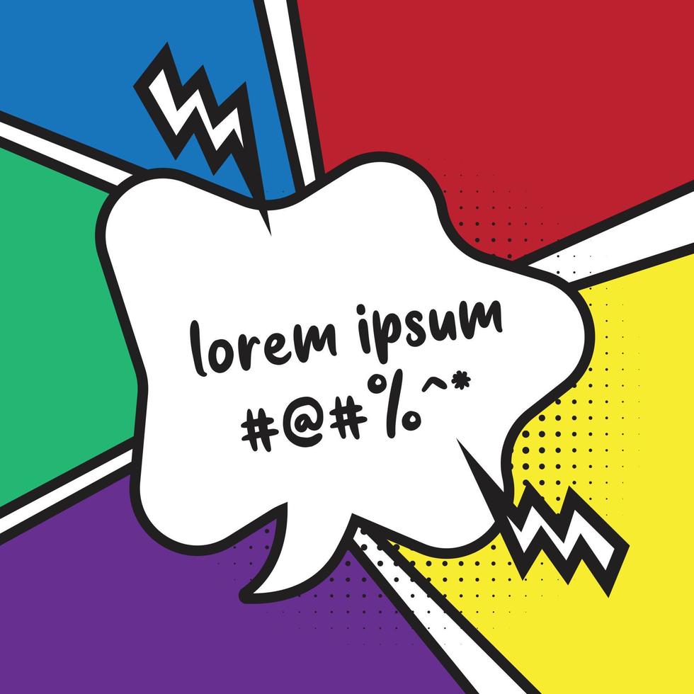 template comic speech bubbles halftone dot vector background in pop art style. Dialog empty cloud, space for text. Creative comics book conversation chat