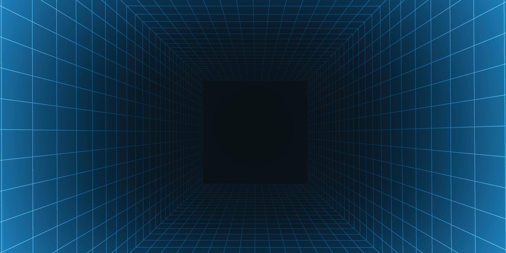 Vector abstract digital technology background with concept perspective wireframe.
