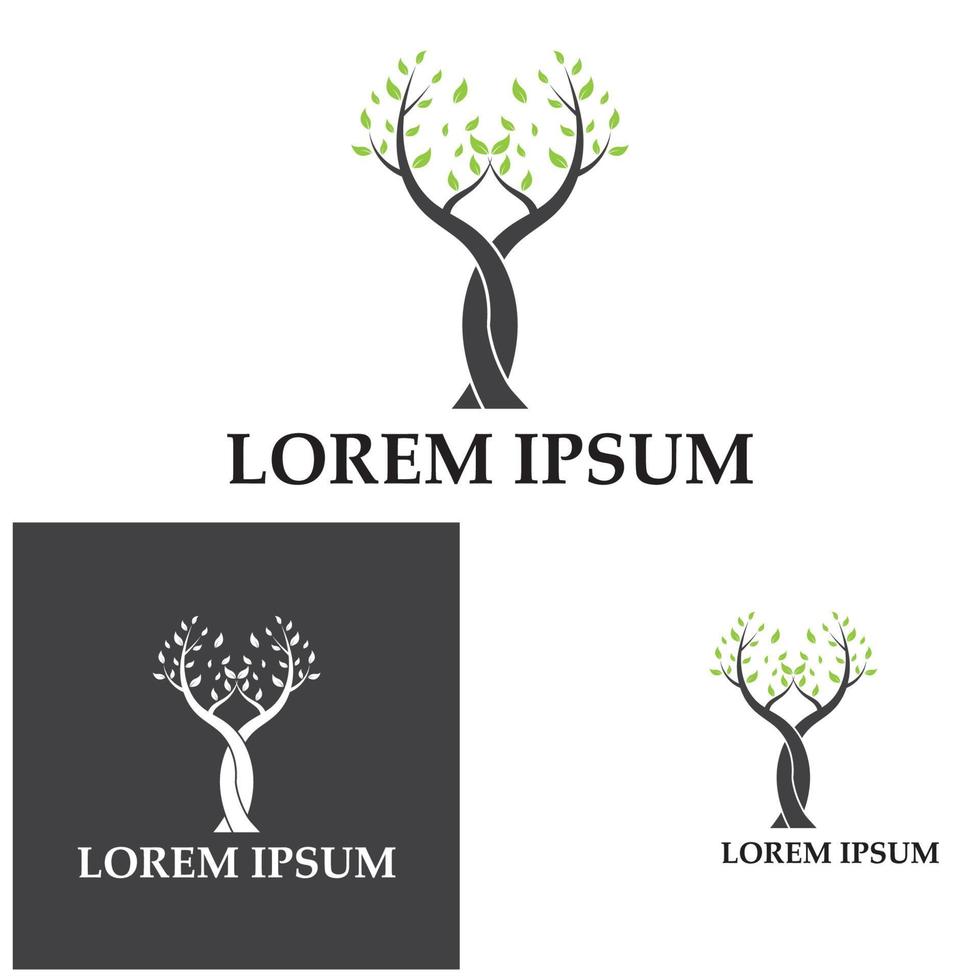nature tree and antler logo concept design template vector