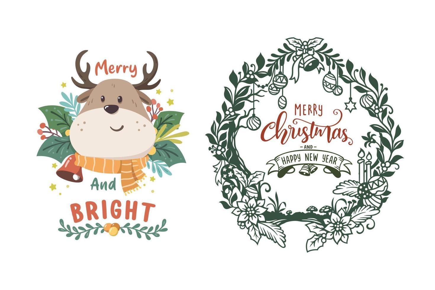 Cute Illustration For New Year And Christmas vector