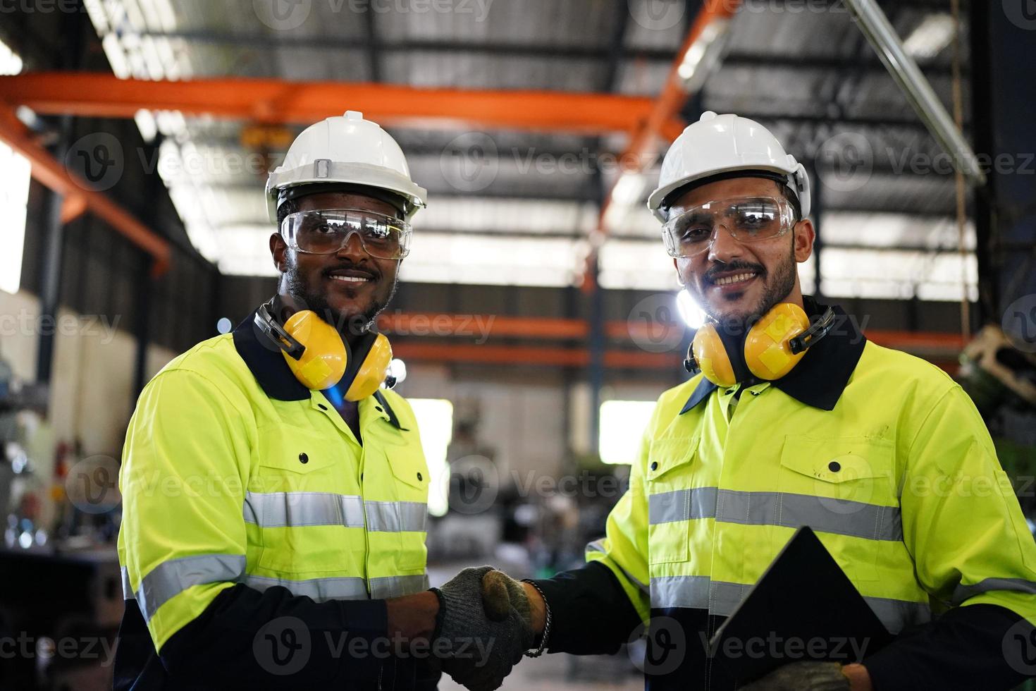 Professional men engineer worker skills quality, maintenance, training industry factory worker , warehouse Workshop for factory operators, mechanical engineering team production. photo