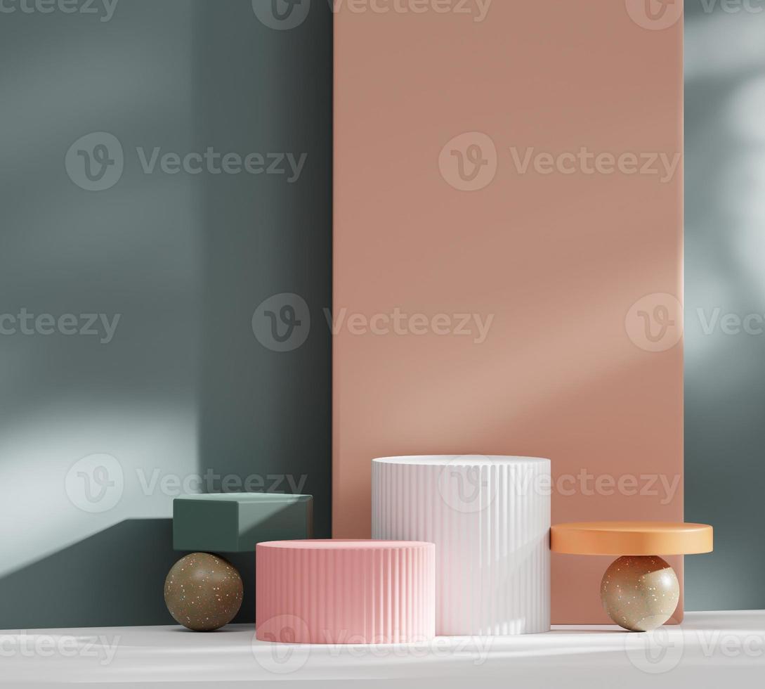 Abstract Minimal Modern Podium Platform For Product Display Showcase 3D Rendering photo