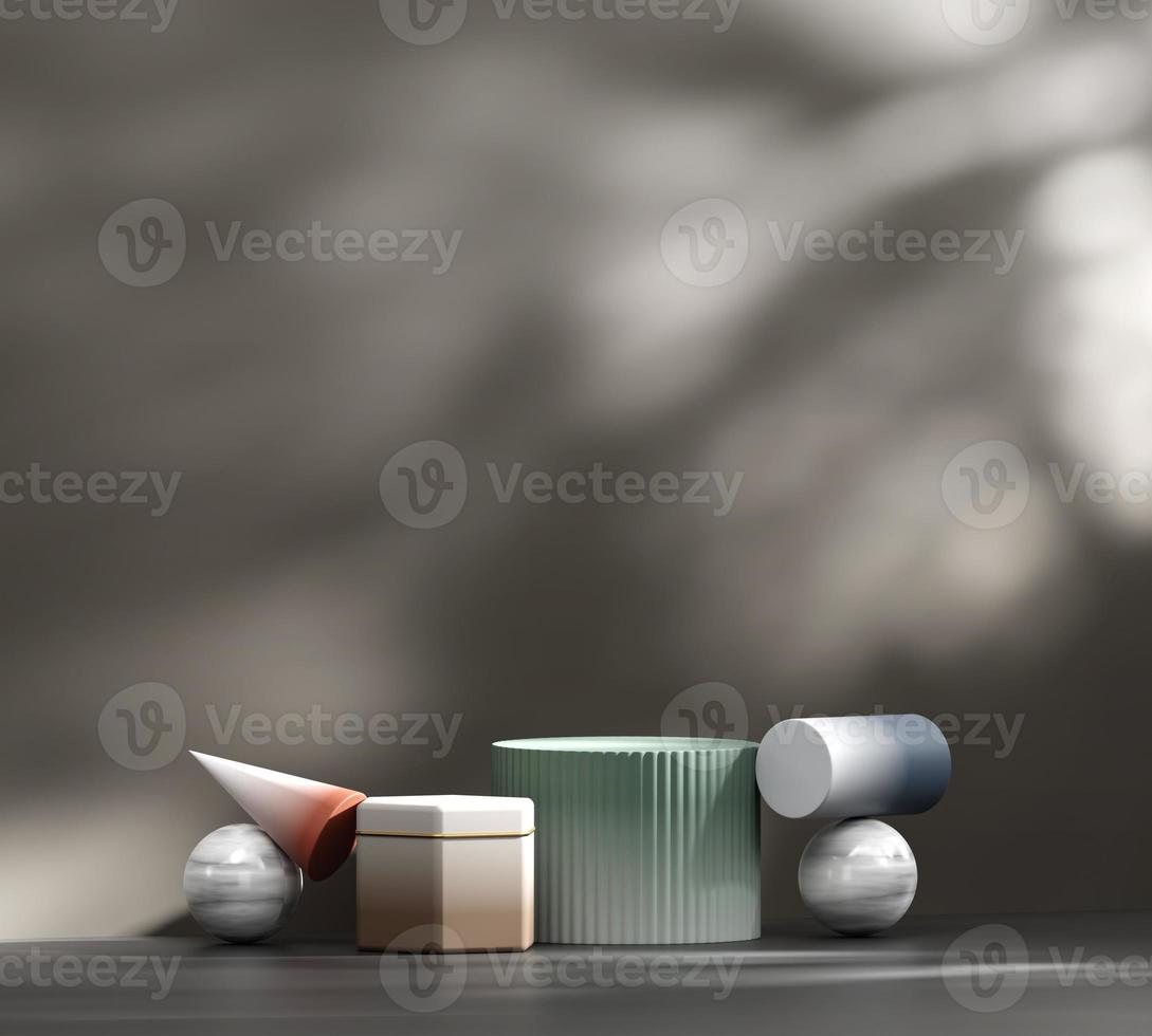 Abstract Minimal Modern Podium Platform For Product Display Showcase 3D Rendering photo