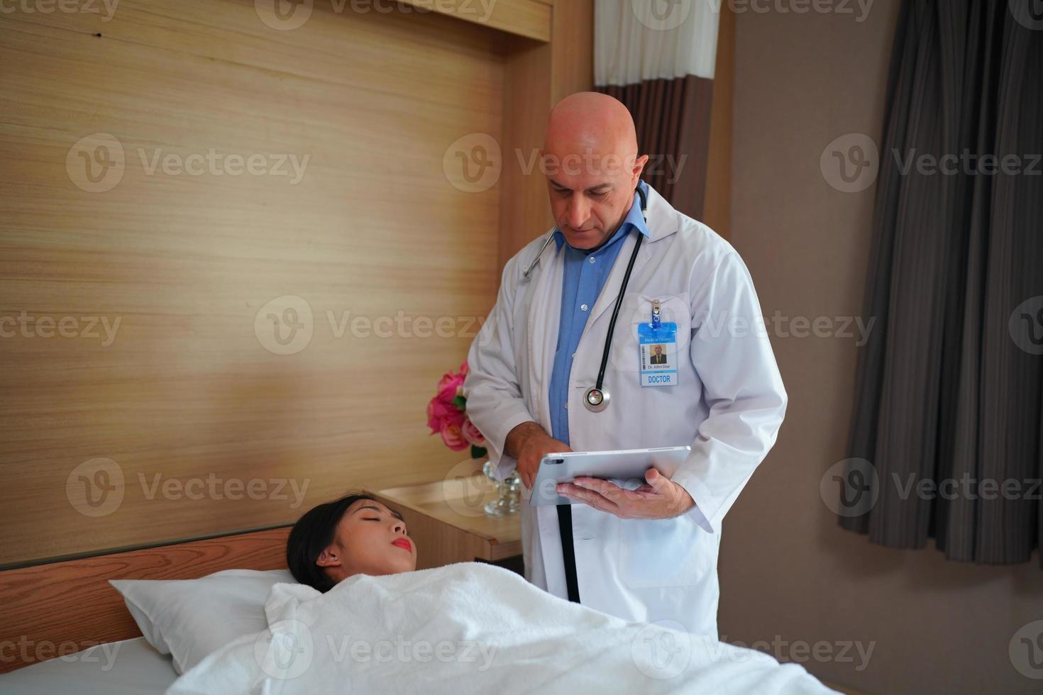 Nurse and doctor team ready for work day photo