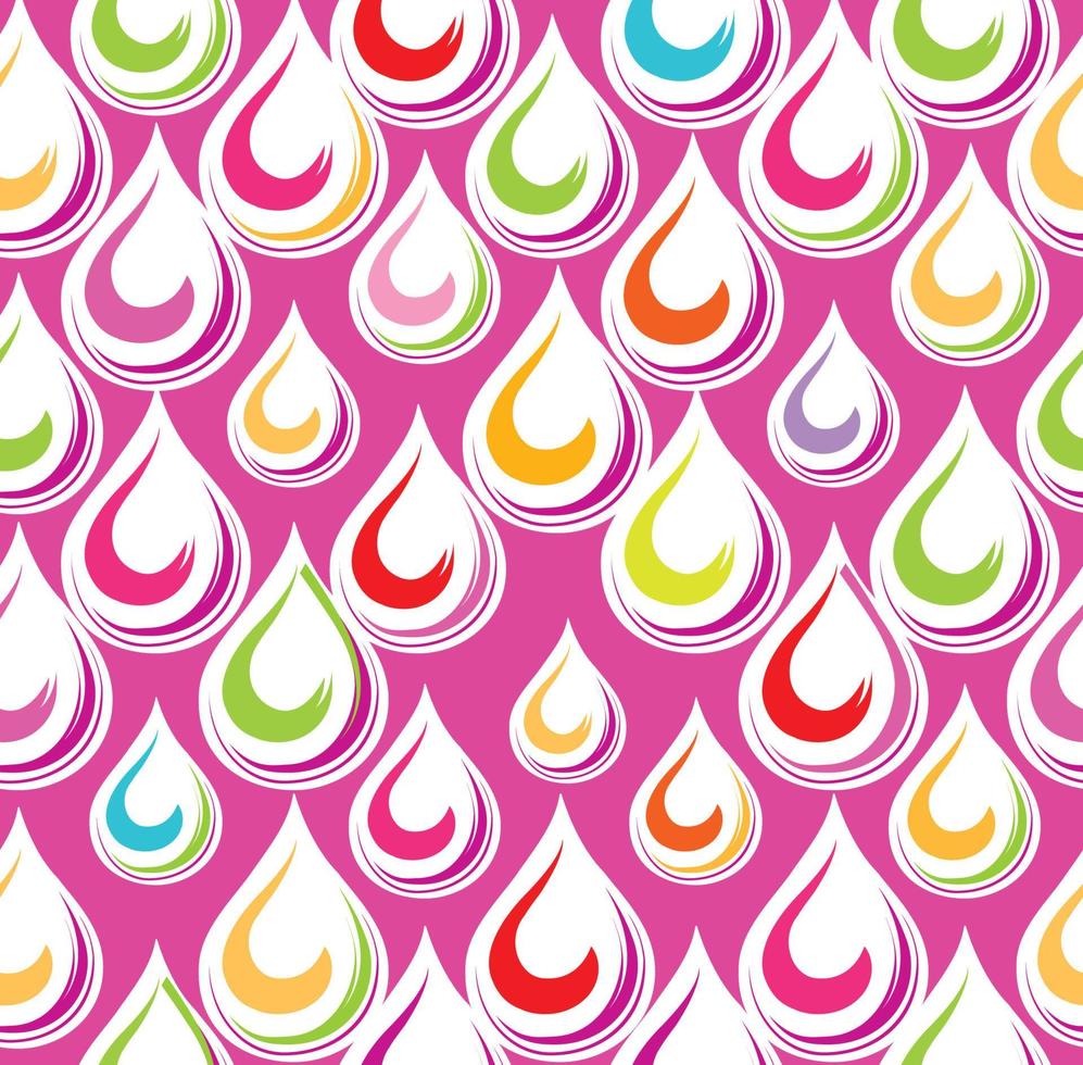 Water drop seamless pattern. Geometric abstract background with droplets. Stylish funky water-drop organic shape rain droplets texture. vector