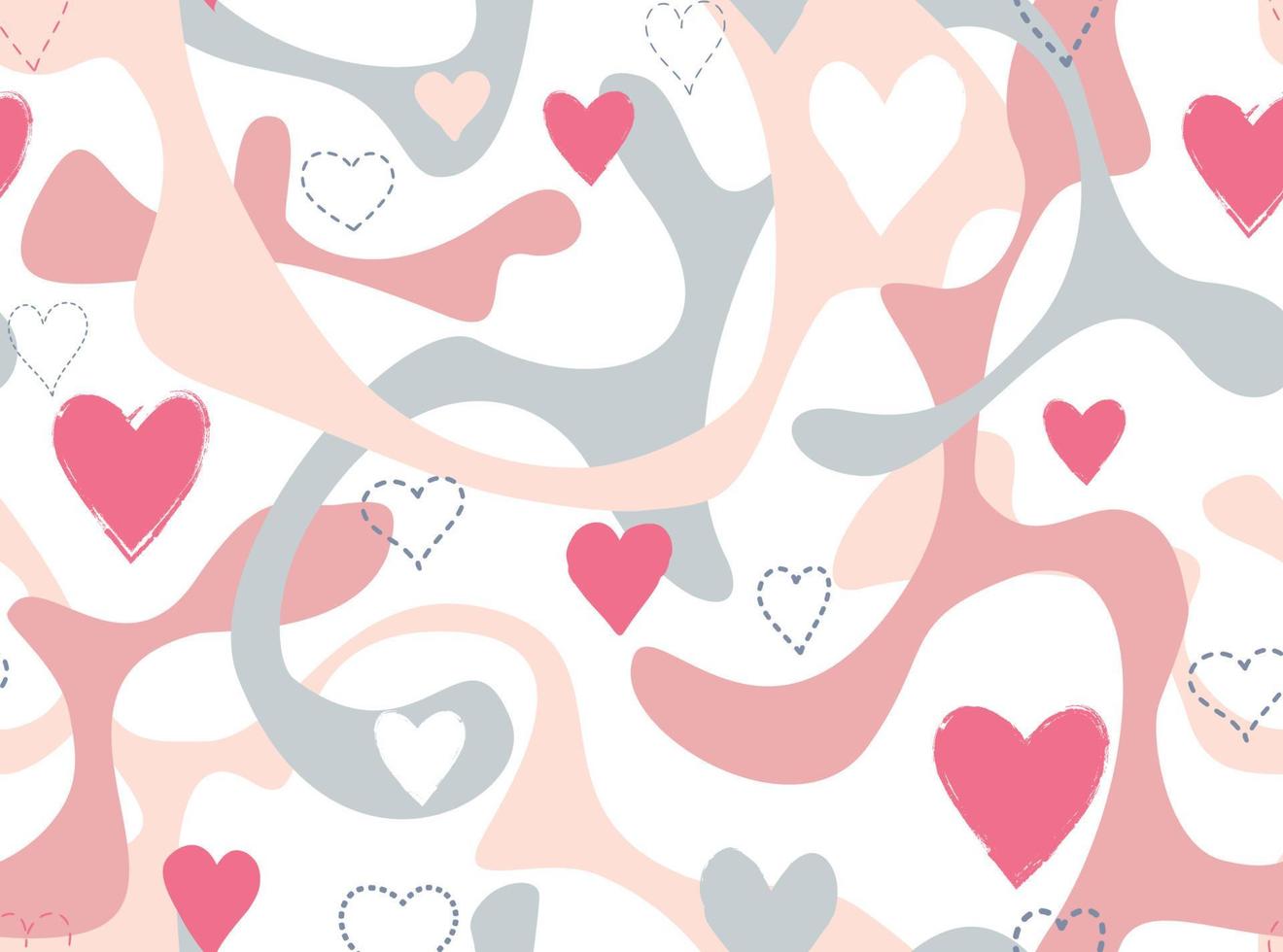 Love Valentine's day seamless background. Love heart tiling holiday backdrop. Romantic date card pattern with love hearts vector