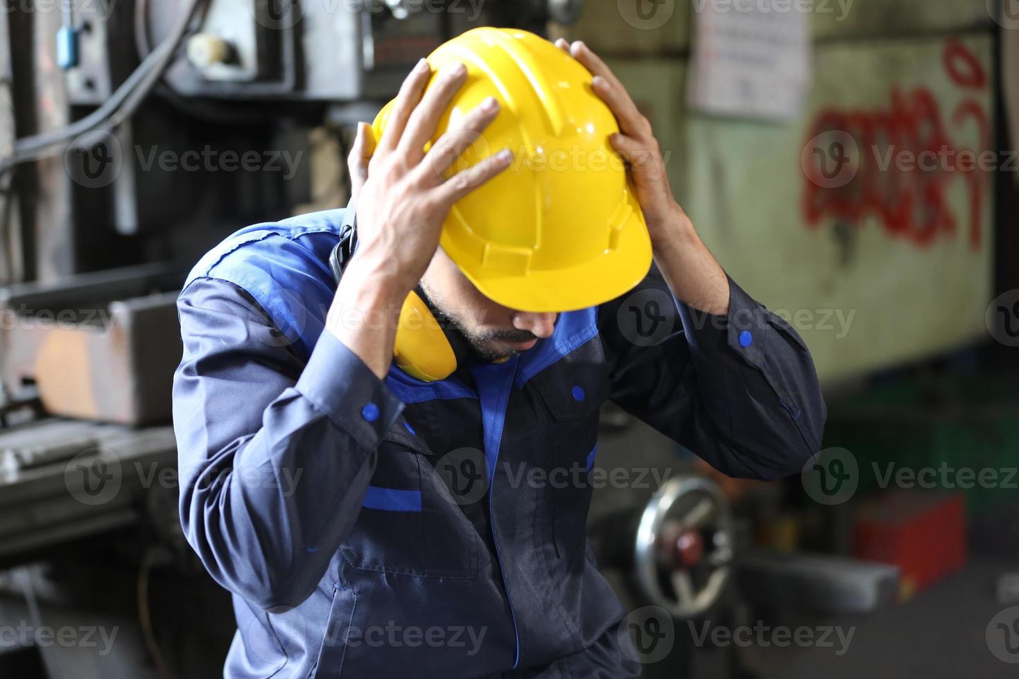 Professional men engineer worker skills quality, maintenance, training industry factory worker , warehouse Workshop for factory operators, mechanical engineering team production. photo