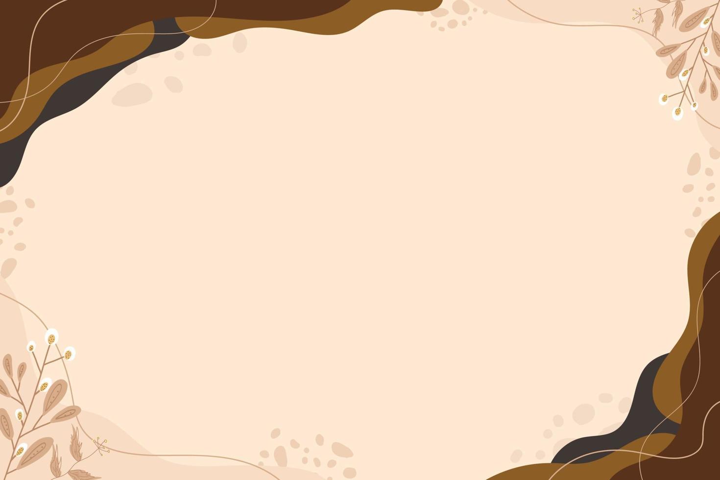 Brown Elegant Banner Background with Floral Frame and Text Space vector