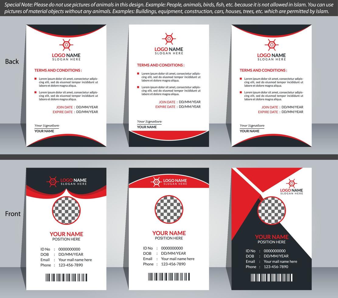 Modern And Professional ID Card Design, Corporate And Creative ID Card Design, Simple And Abstract ID Card, ID Card Design Template vector