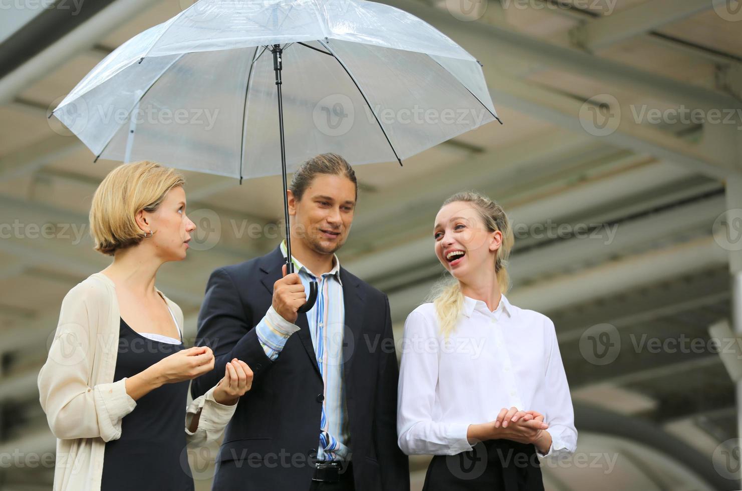 Business people walking at outdoor together photo