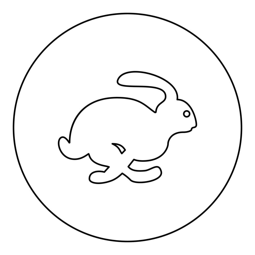 Rabbit hare concept speed icon black color in round circle vector