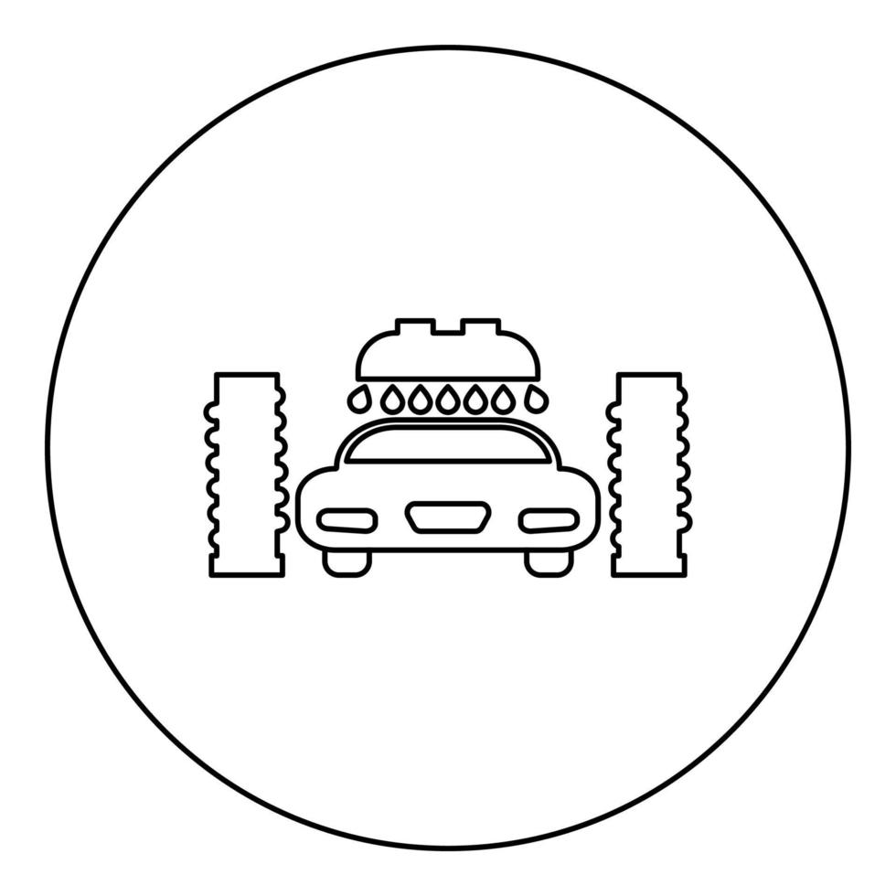 Car wash automatic icon black color in round circle vector