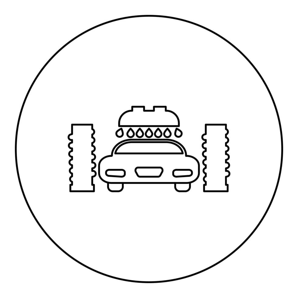 Car wash automatic icon black color in round circle vector