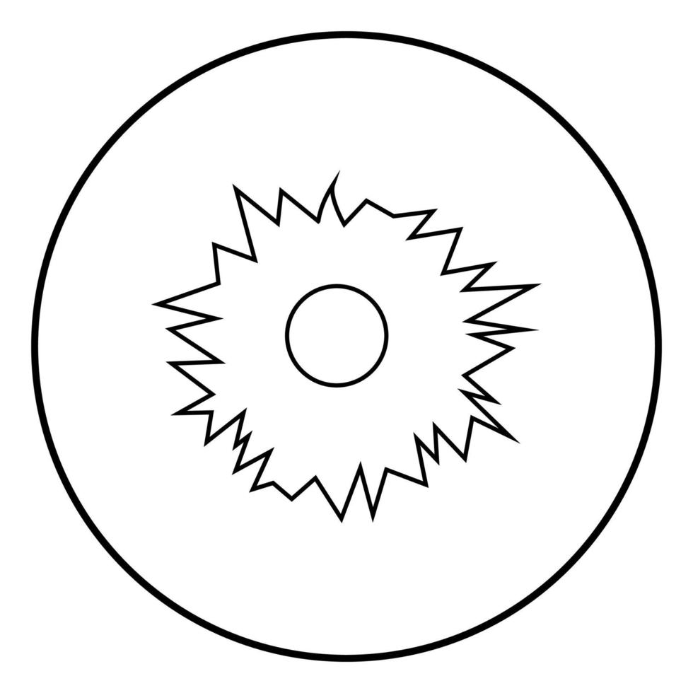 agujero del icono de tiro color negro en círculo redondo vector