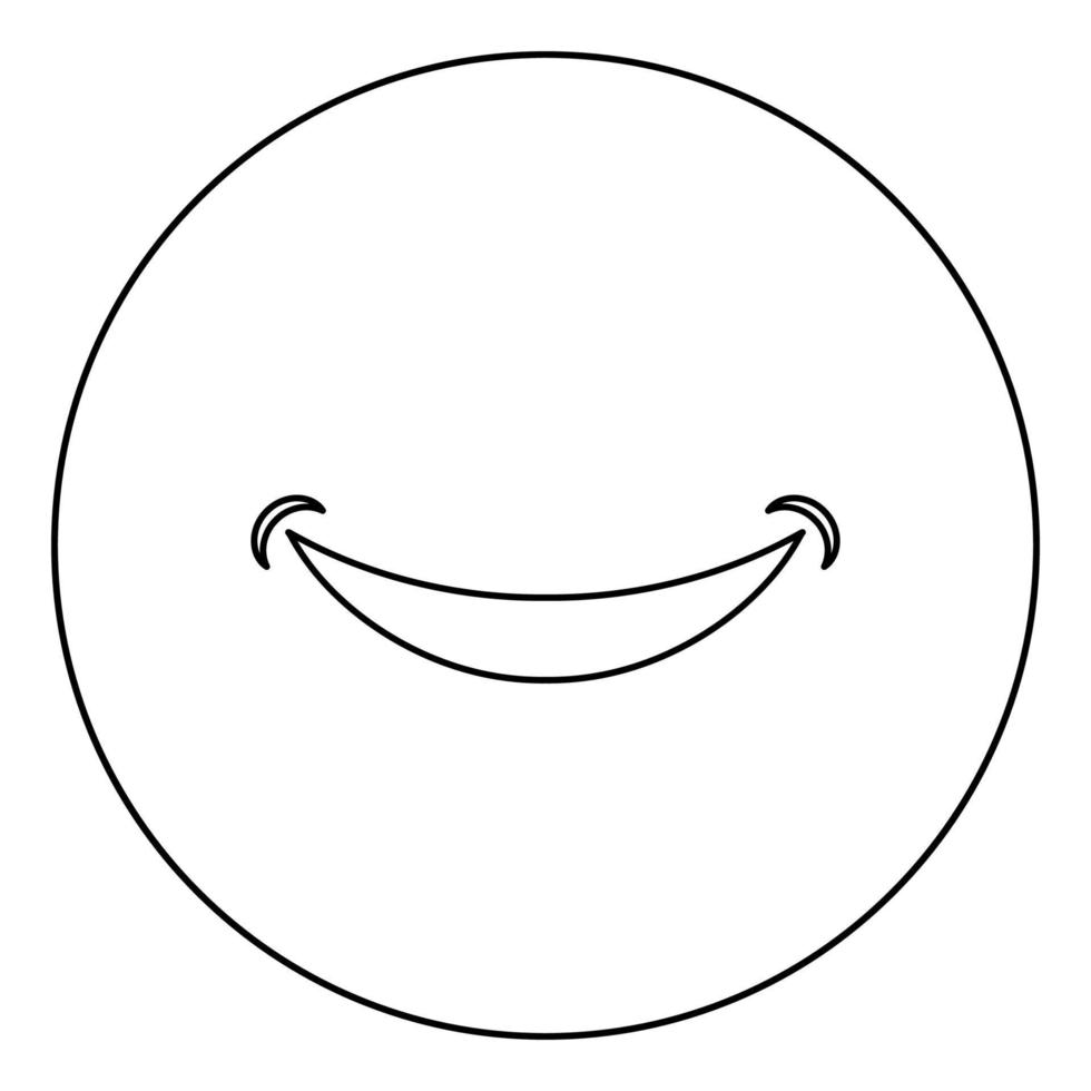 Smile Smlie doodle icon in circle round outline black color vector illustration flat style image