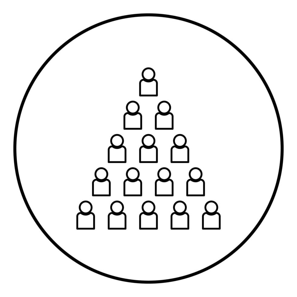 People pyramid icon black color in circle round vector