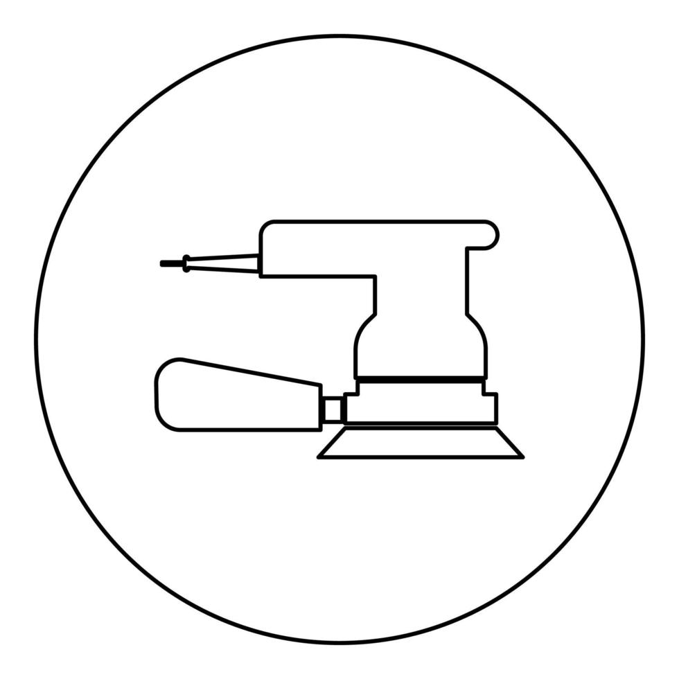 Eccentric grinder icon black color in round circle vector