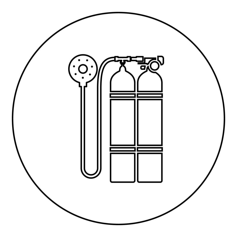 Aqualung scuba icon black color in round circle vector
