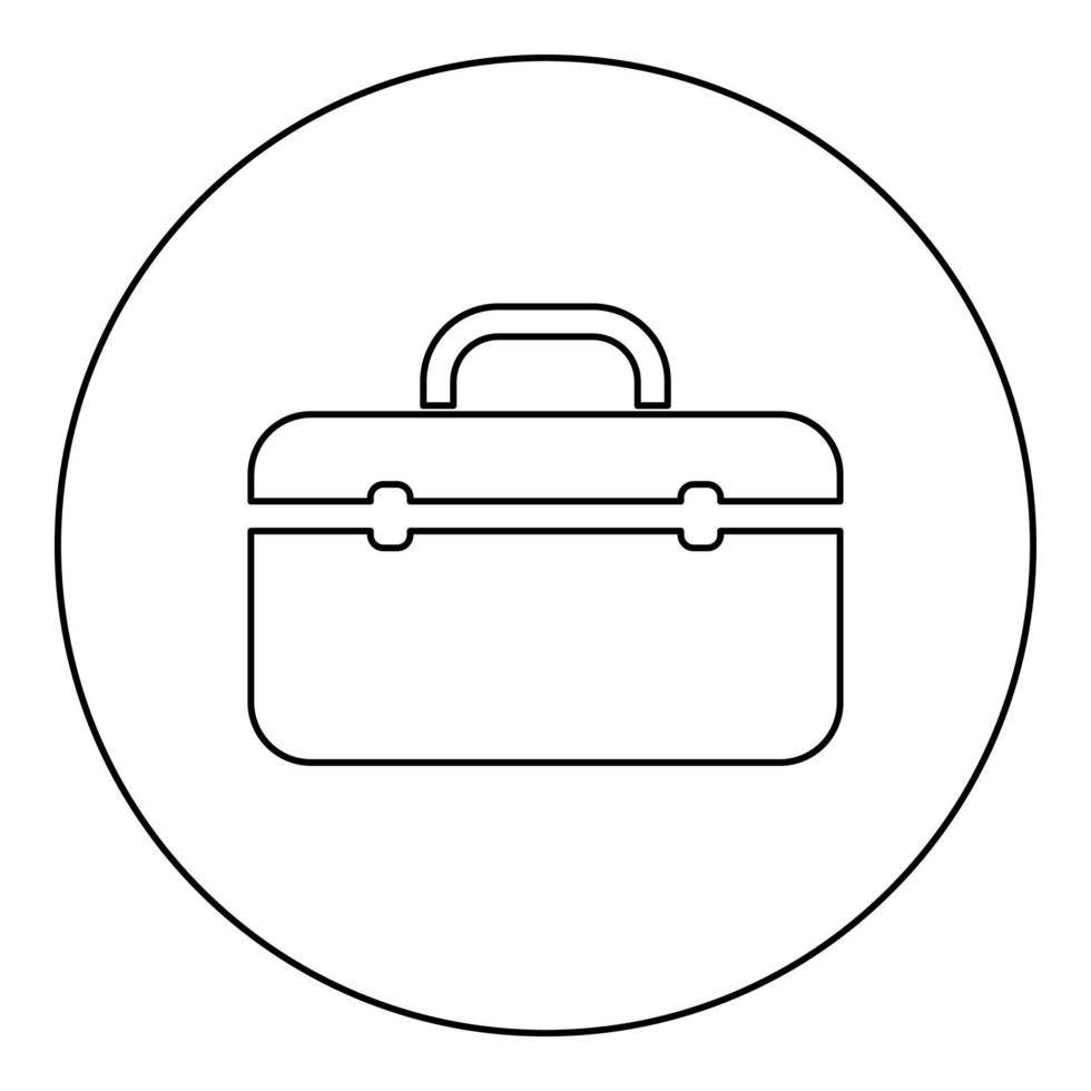 Tool box professional icon black color in round circle vector