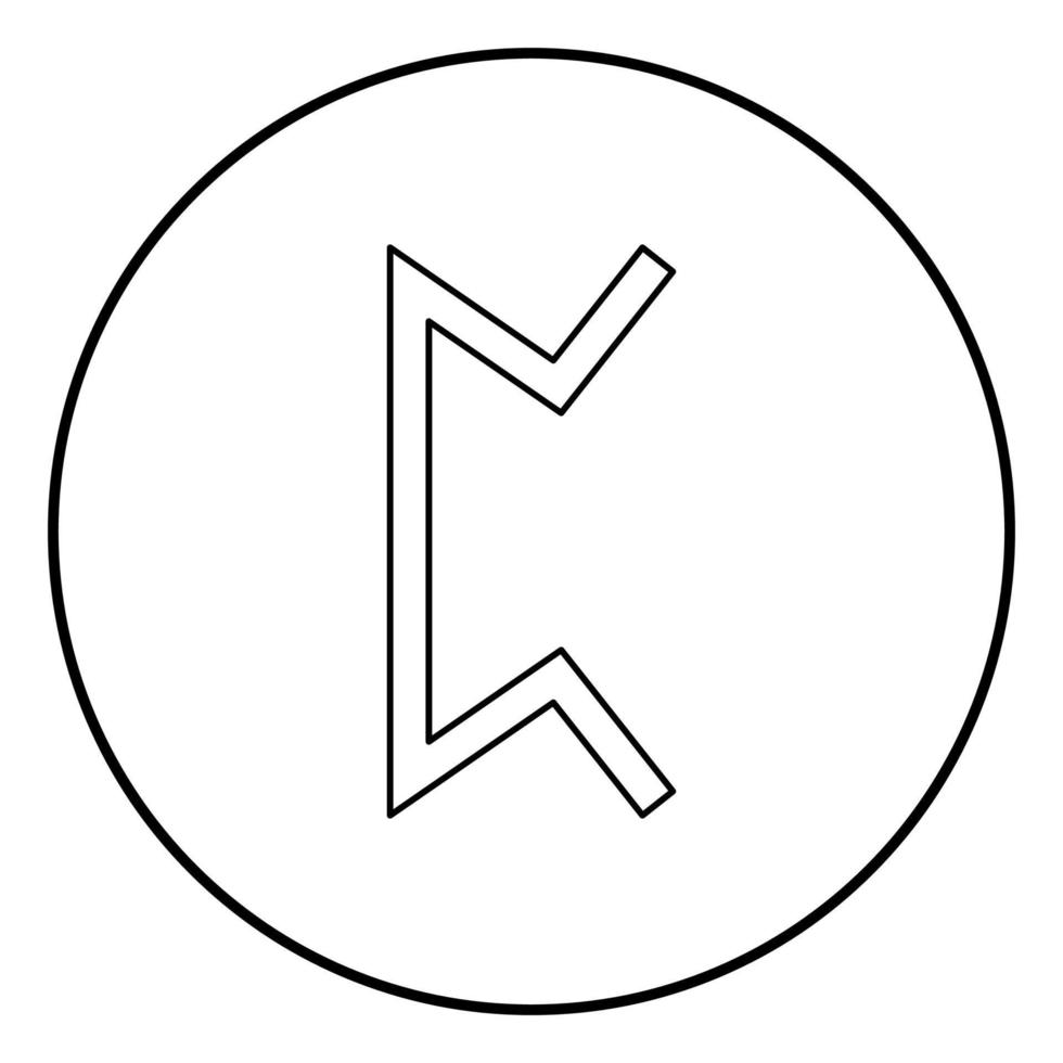 Perth rune pertho pear hidden game symbol icon outline black color vector in circle round illustration flat style image