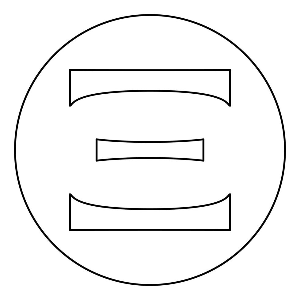 Ksi greek symbol capital letter uppercase font icon in circle round outline black color vector illustration flat style image
