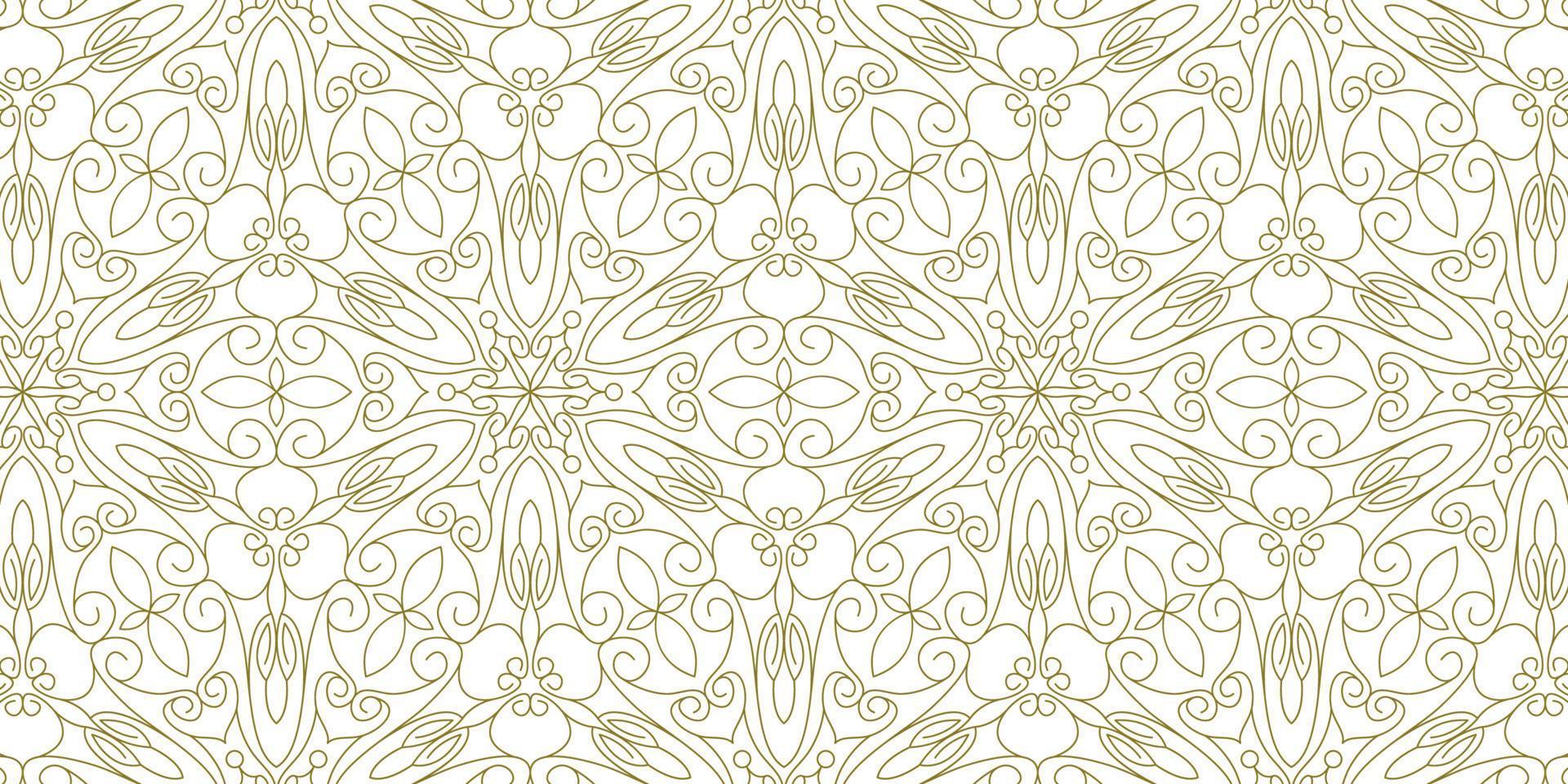 gold line pattern ethnic background vector