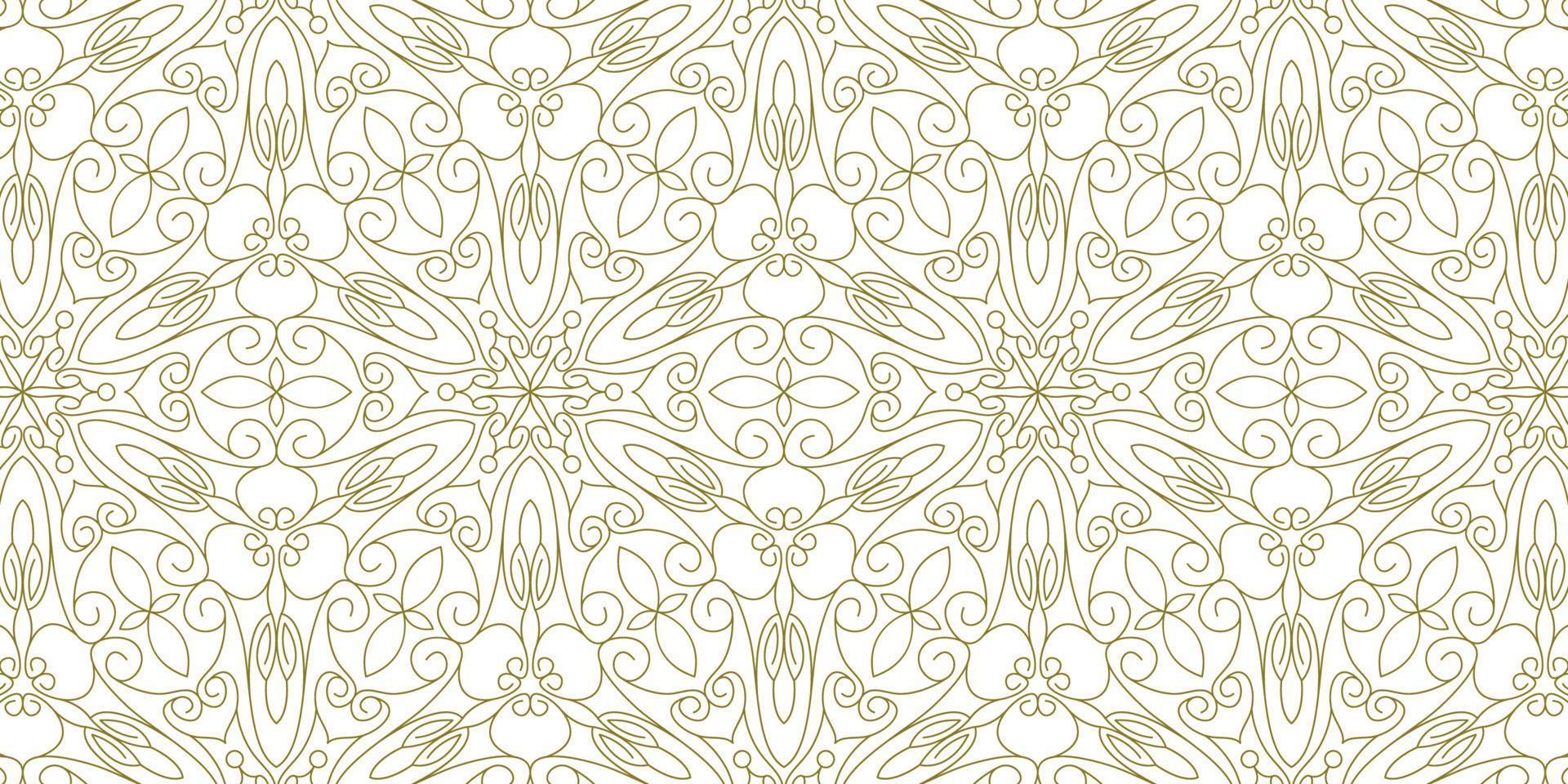 gold line pattern ethnic background vector