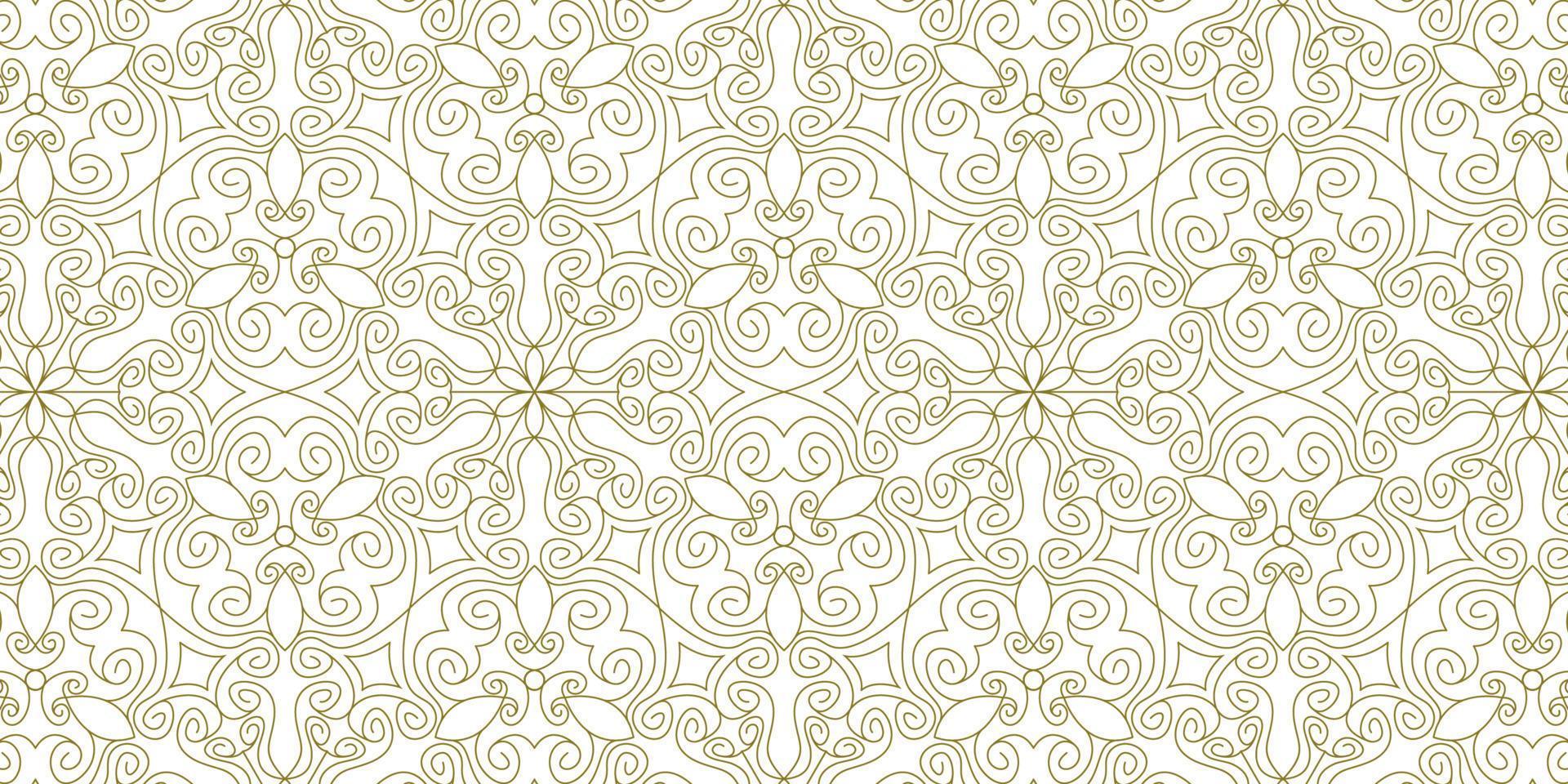 gold line pattern ethnic background vector