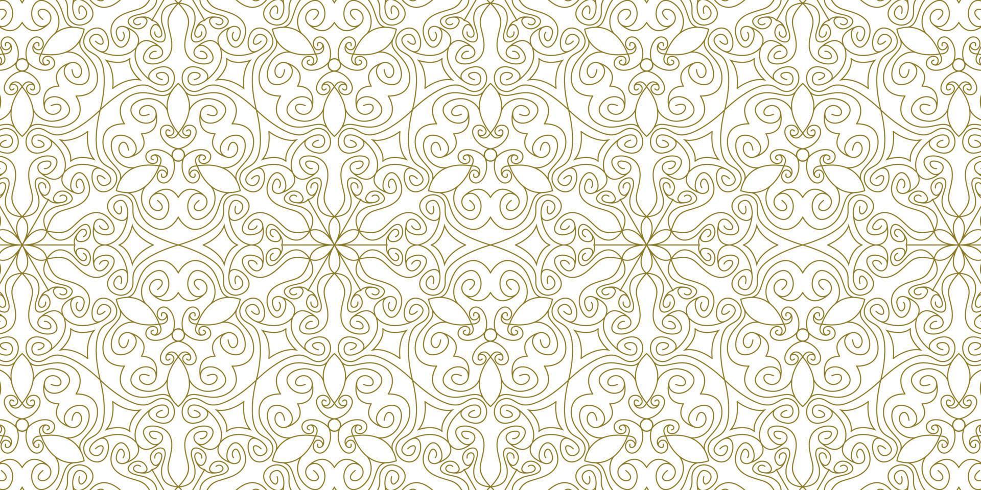 gold line pattern ethnic background vector