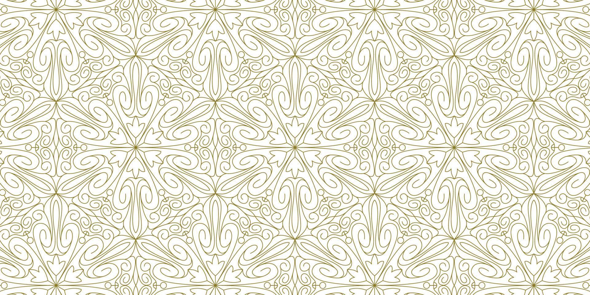 gold line pattern ethnic background vector