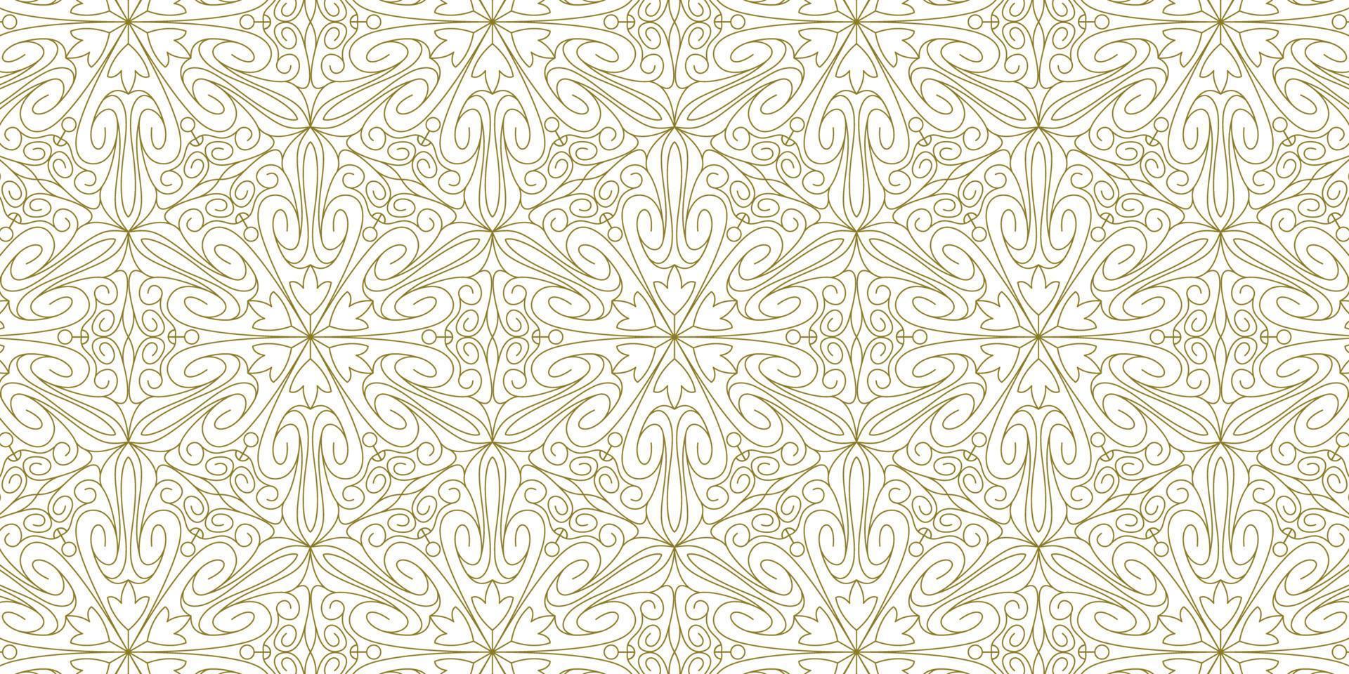 gold line pattern ethnic background vector