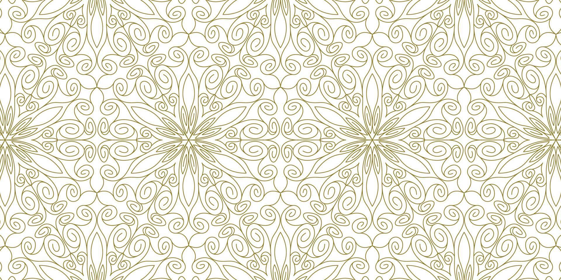 gold line pattern ethnic background vector