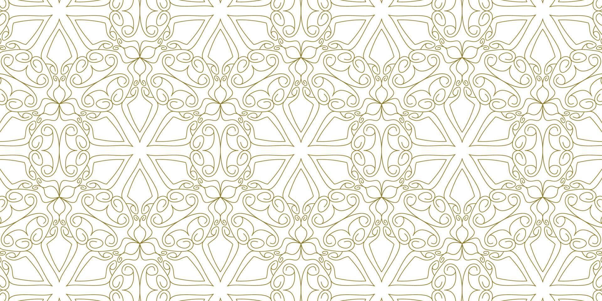 gold line pattern ethnic background vector