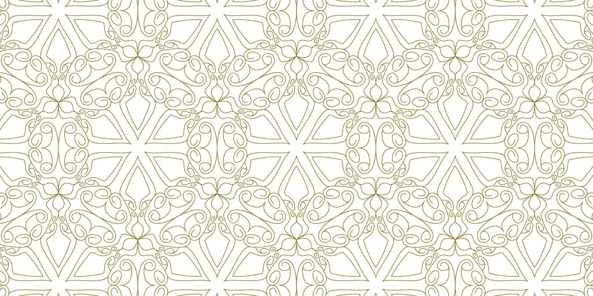 gold line pattern ethnic background vector