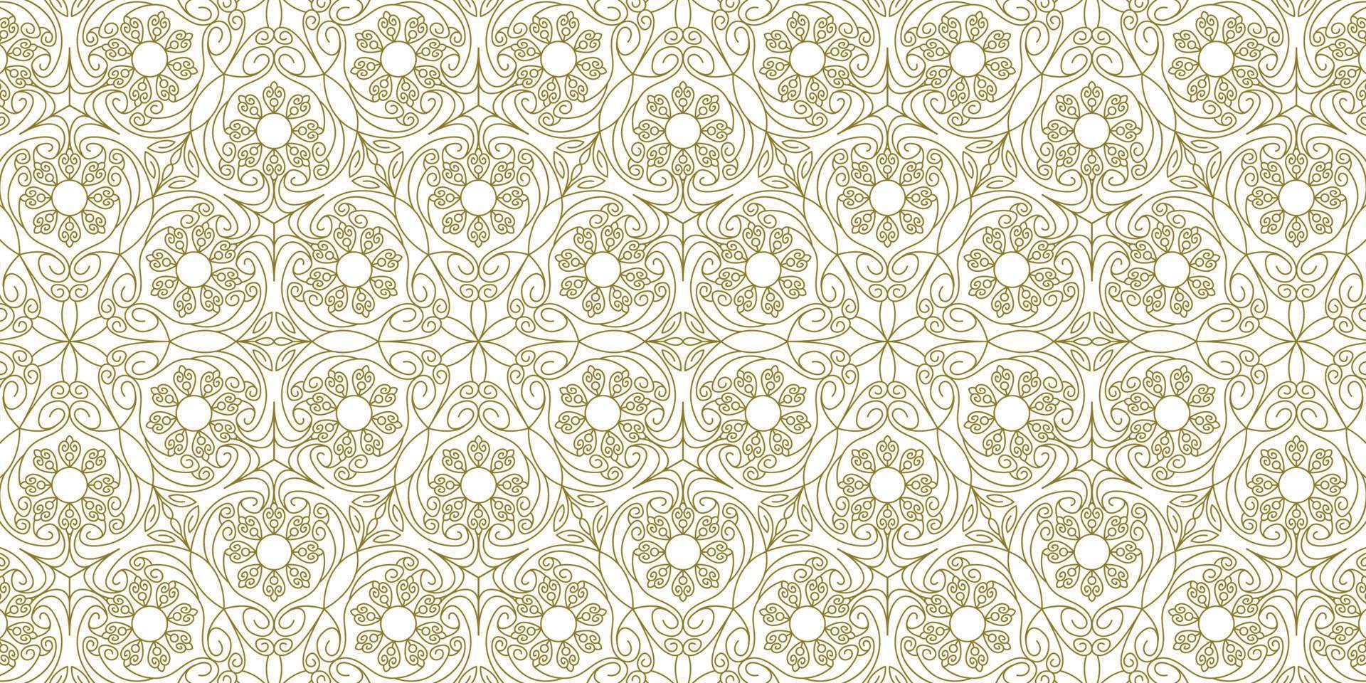 gold line pattern ethnic background vector